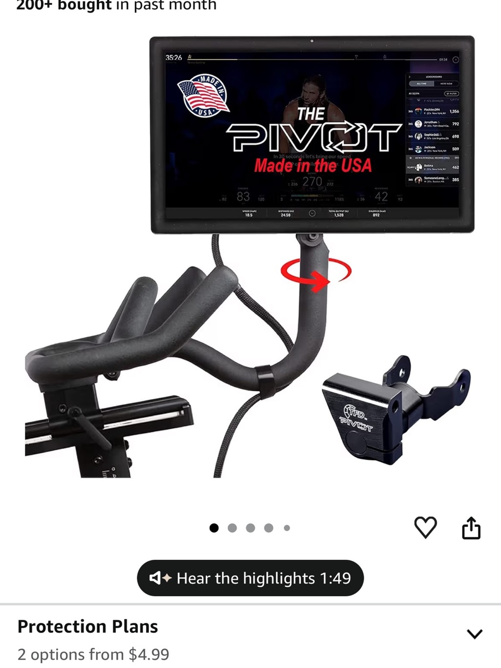The Tablet Mount for Exercise Equipment - Black -